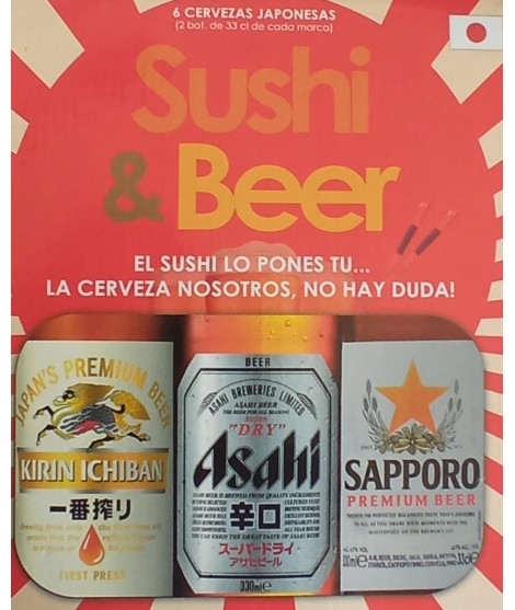 Estuche cervezas japonesas