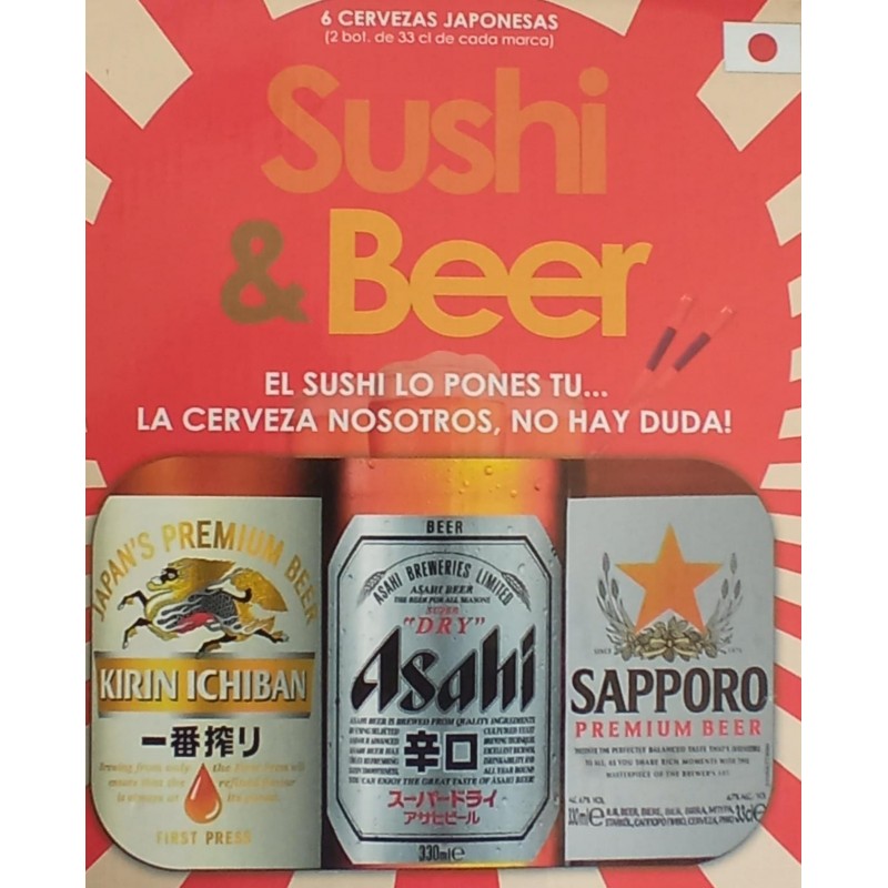 Estuche cervezas japonesas