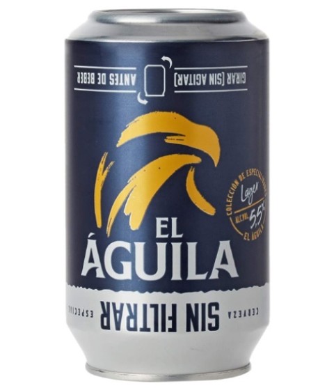 el aguila sin filtrar lata 33 cl.