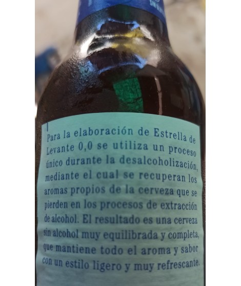etiqeta estrella de levante 0,0 sin gluten
