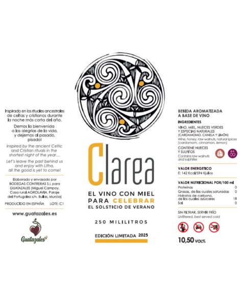 vino con miel Clarea 37,50 cl.