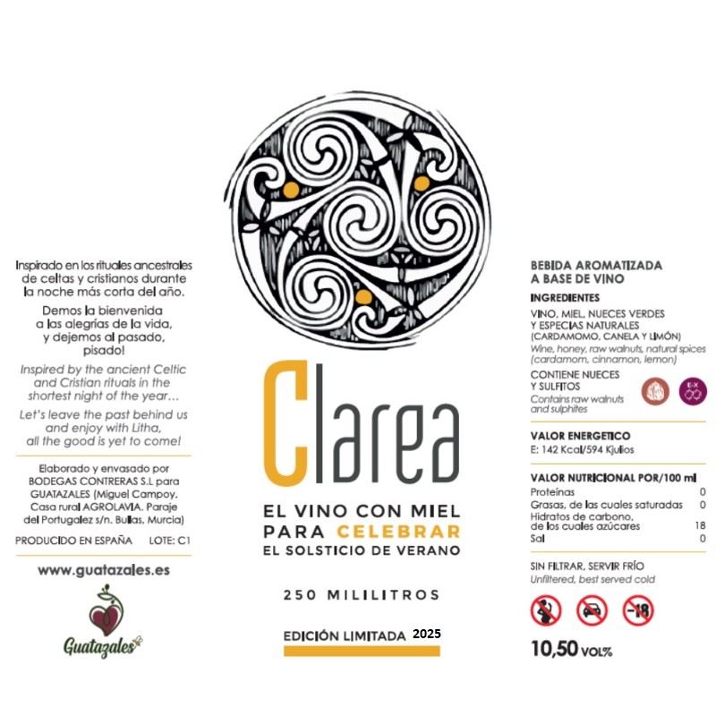 vino con miel Clarea 37,50 cl.