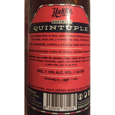 yakka quintuple cerveza