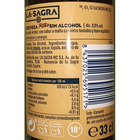 etiqueta la sagra tostada 0,0