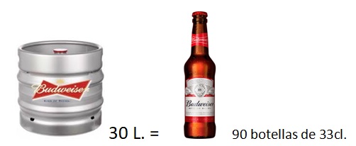 Barril cerveza Bubweiser 30 l.